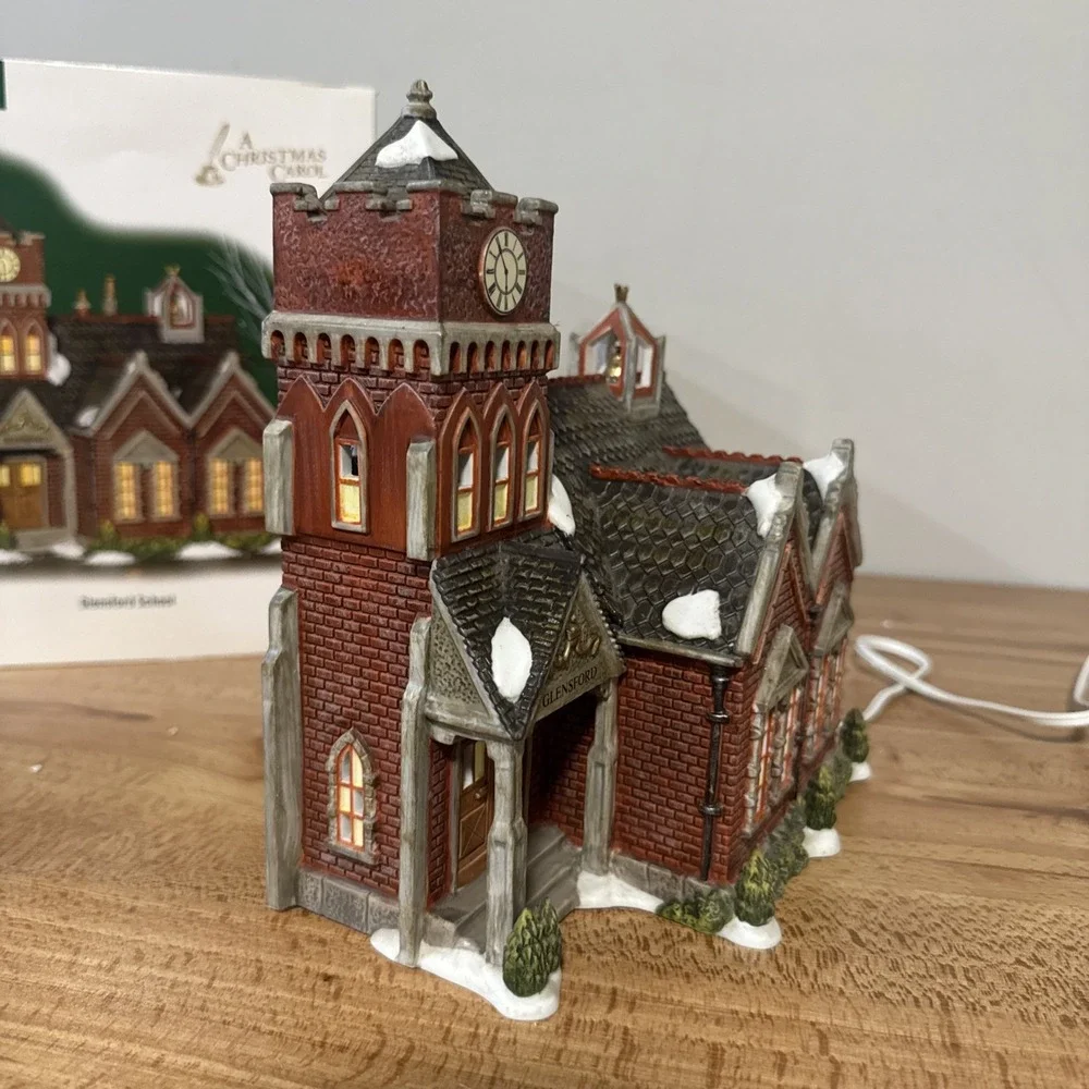 Department 56 Dickens Village Glensford School  805514 Christmas Lighted VTG